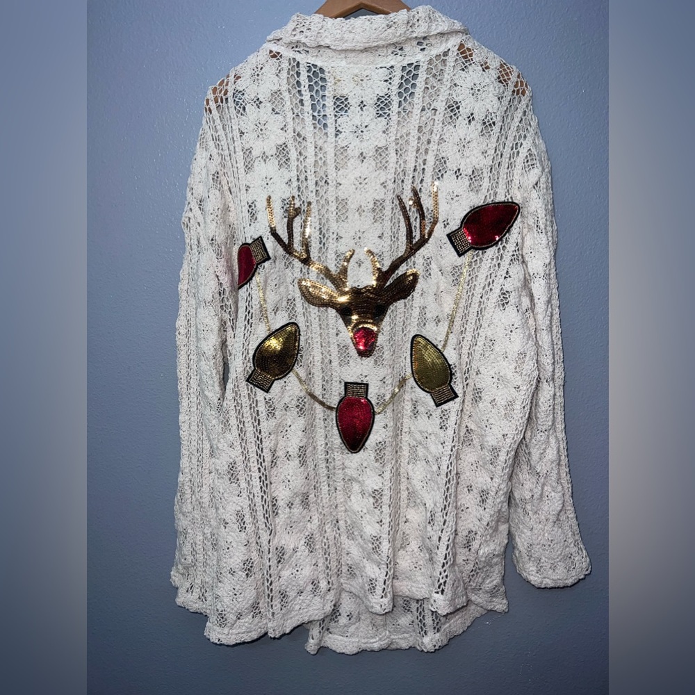 Judith March REINDEER GAMES FLORAL BUTTON DOWN NWOT size L - Picture 5 of 9